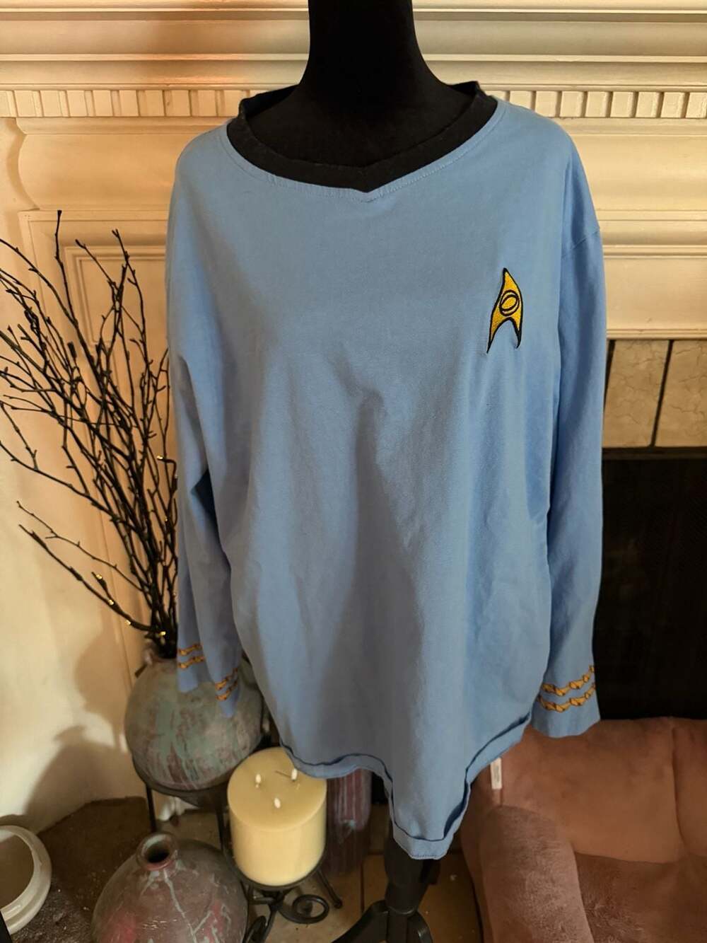 Star Trek The Original Series Blue Science Division Long Sleeve Cosplay Costume